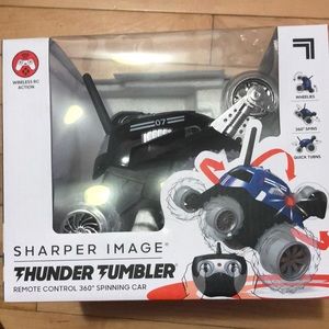 NWT Sharper Image Thunder Tumbler Remote Control 360 Spinning Car, Black